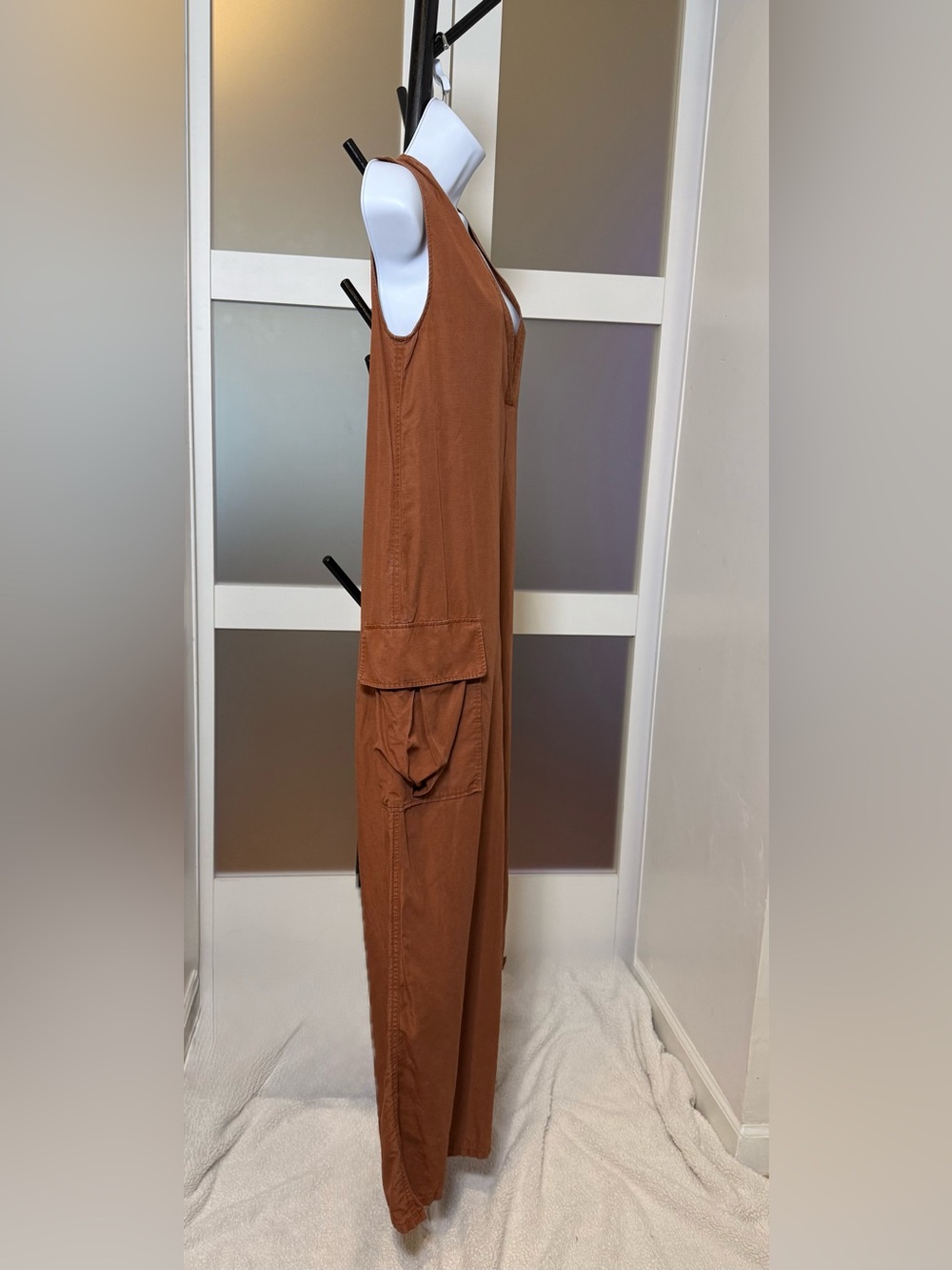 COS Rust-Brown Wide-Leg Utility Jumpsuit - Picture 5 of 16